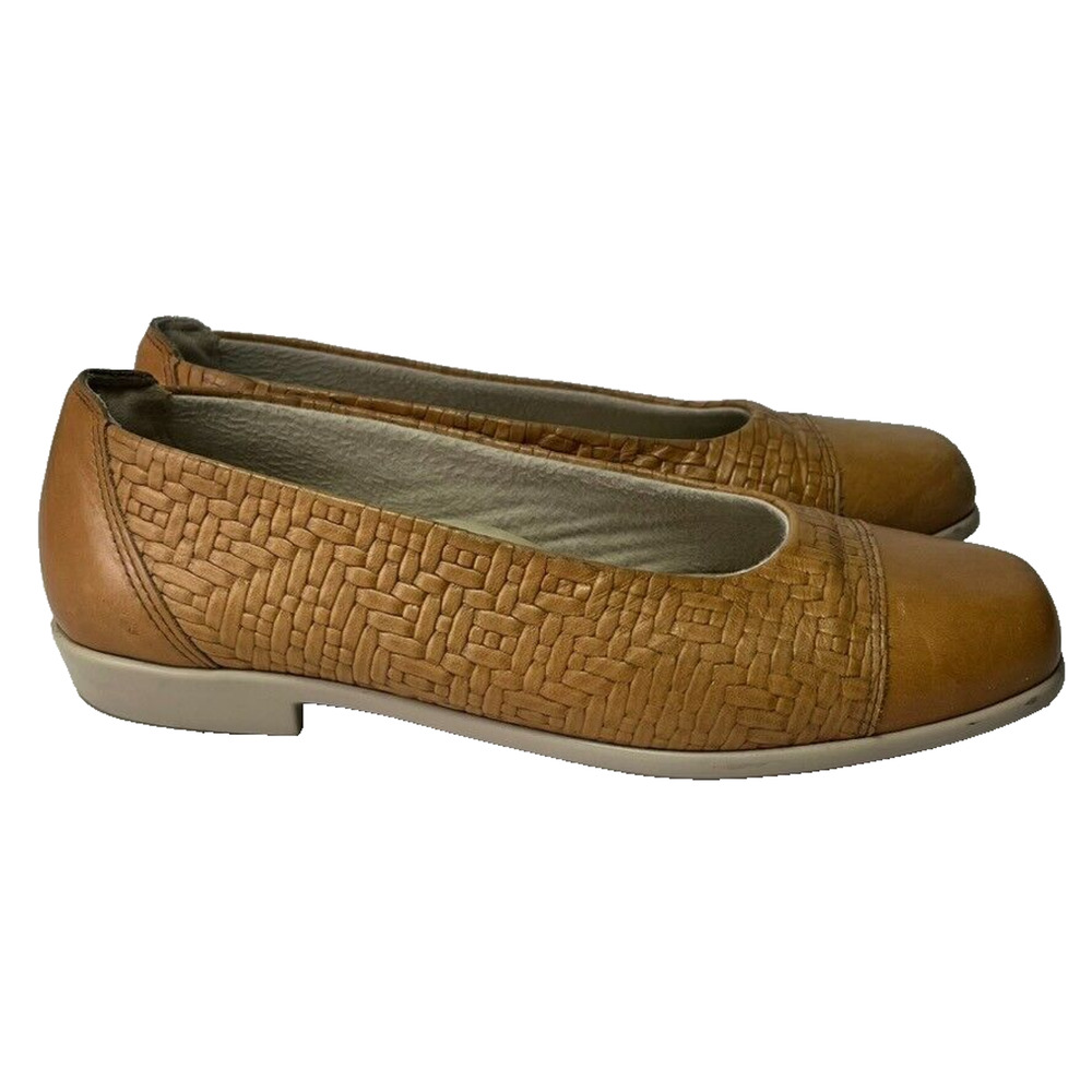 SAS Maui Ballet Flats Shoes Womens 9.5 Loafers Wheat Tan Woven Leather Slip-On - Picture 3 of 13